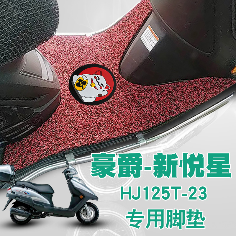 适用铃木豪爵新悦星摩托车踏板垫改装防水防滑丝圈脚垫 HJ125T-23