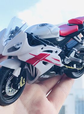 创意摩托车模型合金机车雅马哈女装车踏板车电玩具网红车饰小摆件