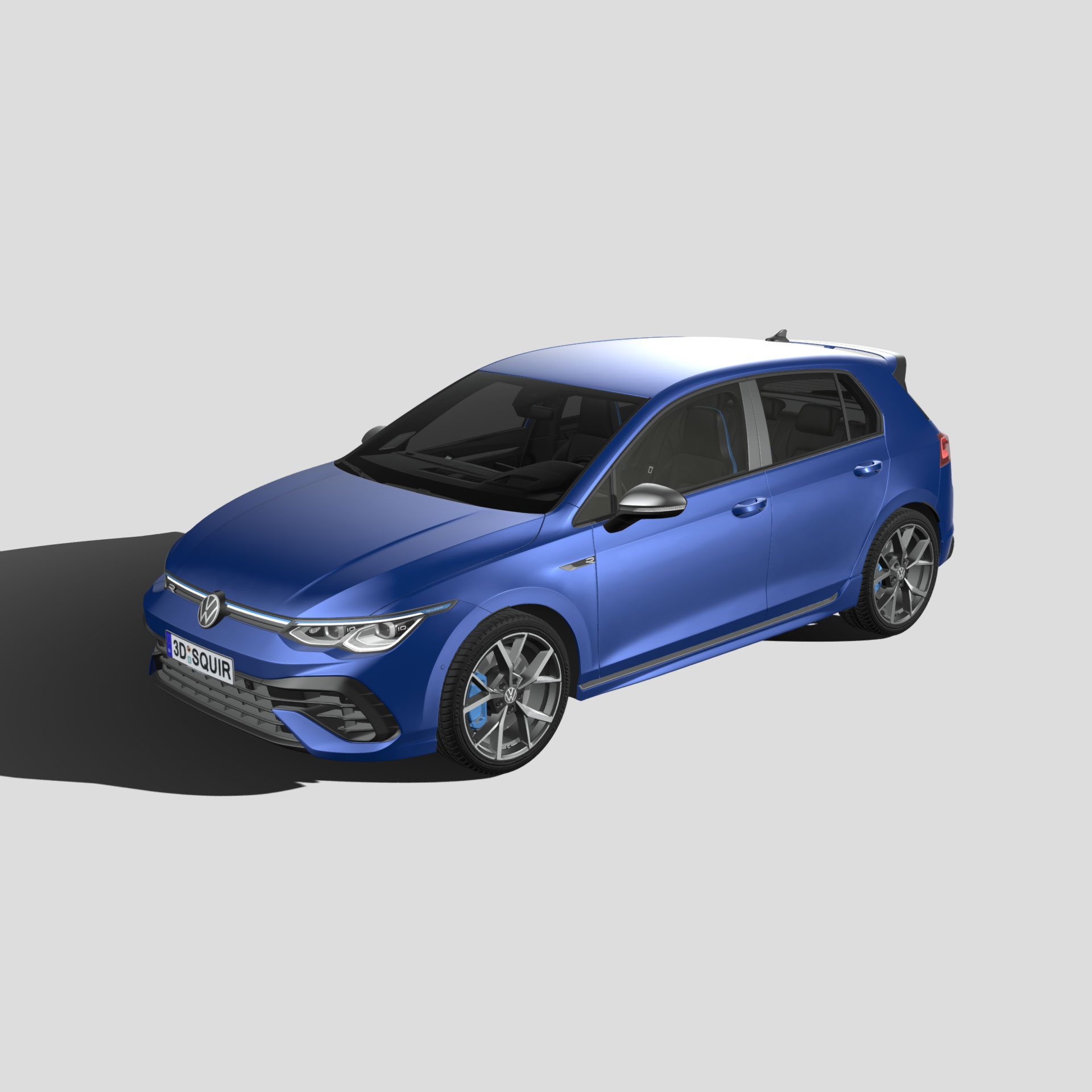 大众高尔夫 R 汽车3D模型 三维轿车FBX模型PBR写实模型 Blender