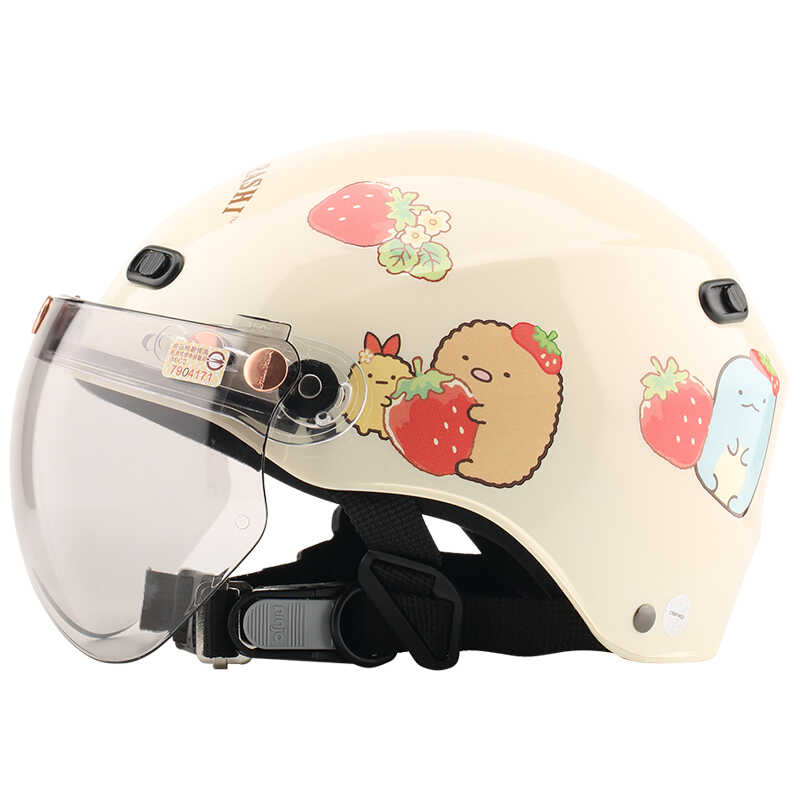 台湾头盔角落生物成人电动摩托车头盔男孩半盔四季通用女孩安全帽