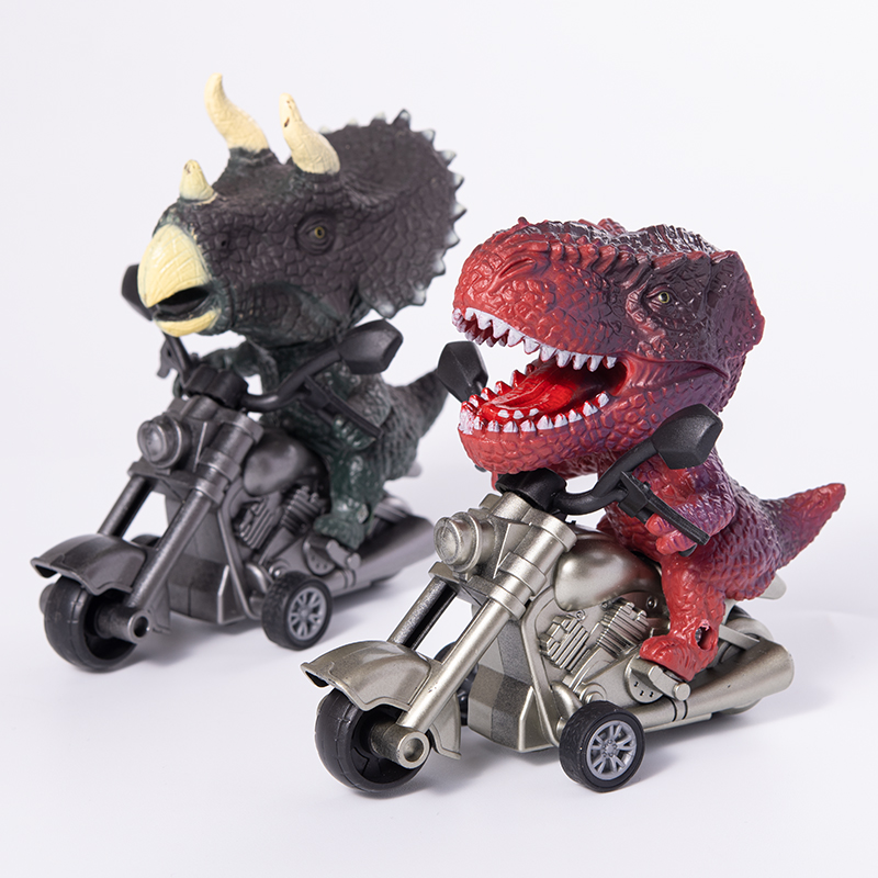 恐龙车玩具霸王龙男女孩儿童小摩托仿真动物三角龙惯性车机车模型
