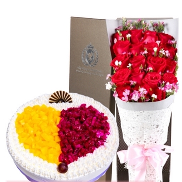 乌鲁木齐新市区天津路银川路南纬路520玫瑰鲜花店配送生日蛋糕玫