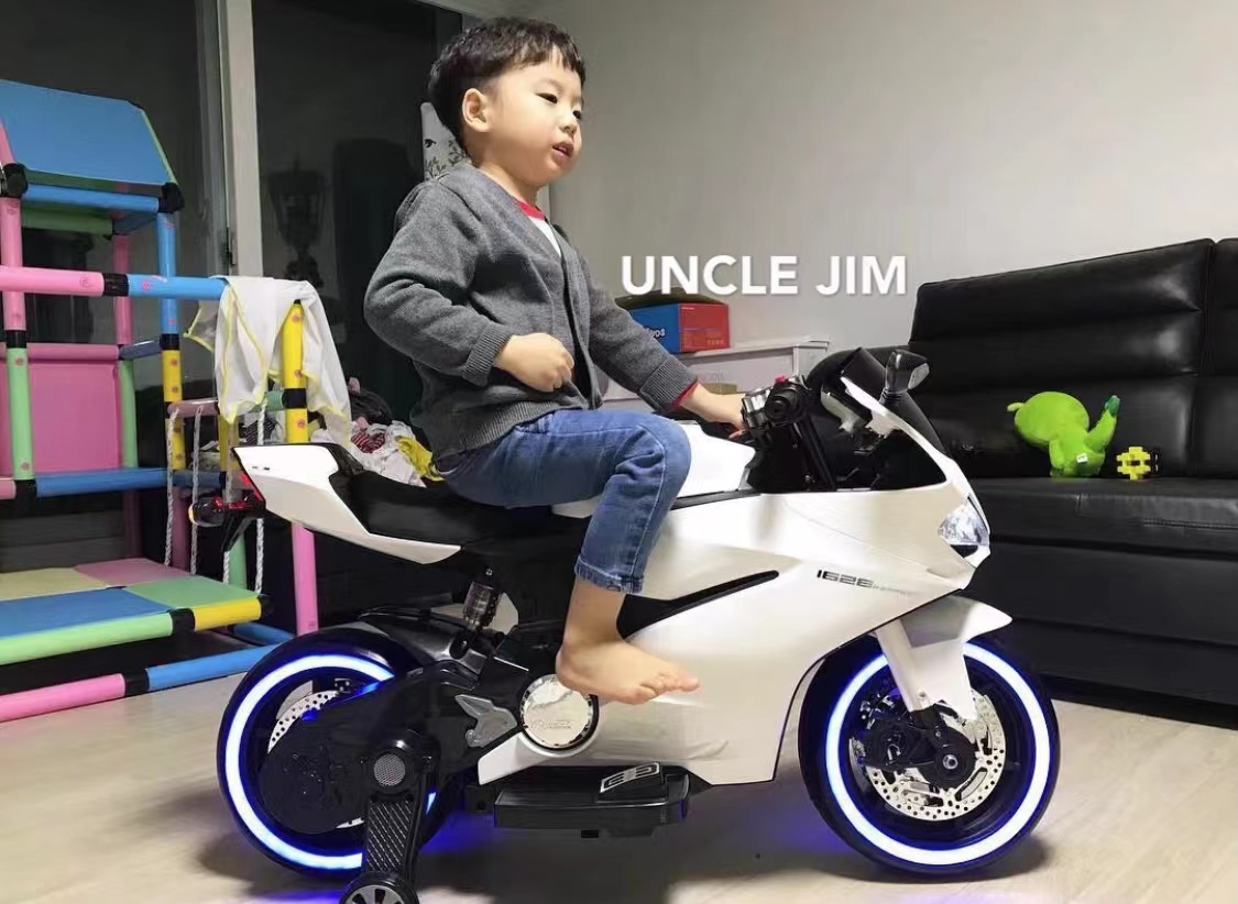 新杜卡迪儿童电动摩托车男女宝宝双人充电骑可坐人超大号小孩玩具