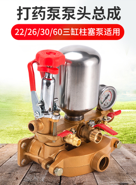 农用三缸柱塞泵总成22/26/30/60型出水室排水体高压打药泵头配件
