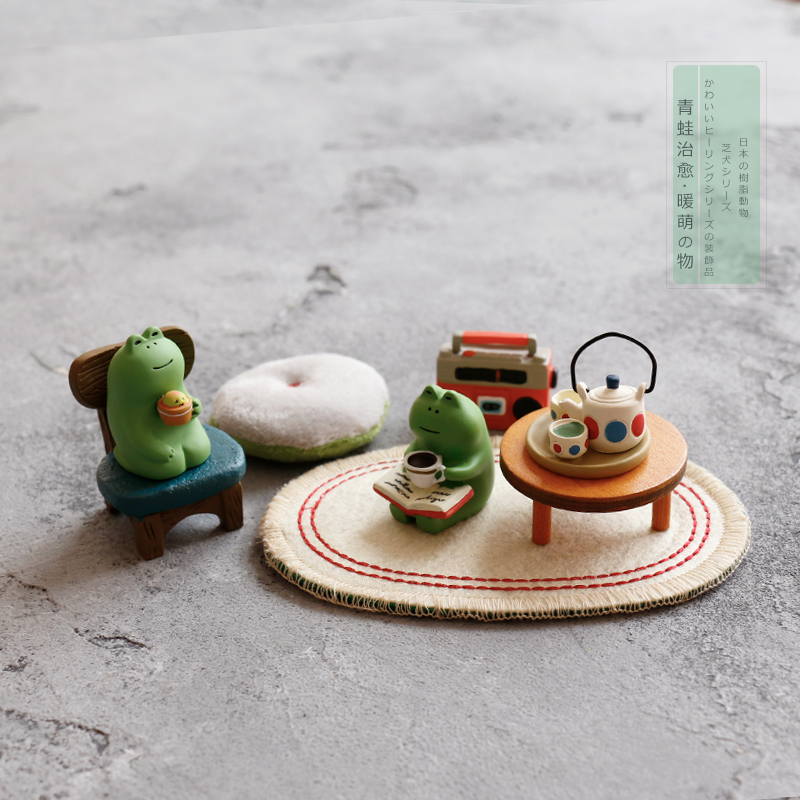 [青蛙合集]Decole精细日式可爱动物桌面树脂摆件送礼物微景工艺品