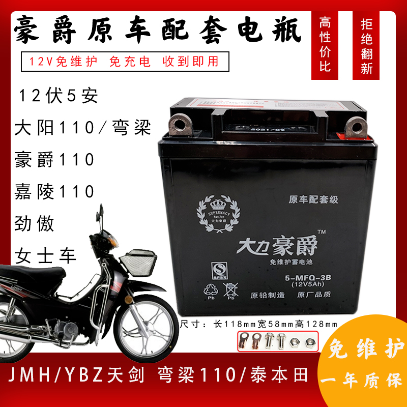 雅马哈摩托车干电瓶 天剑125 YBR/YBZ/JYM125 JYM110免维护蓄电池