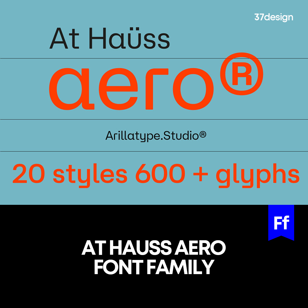At Hauss Aero 一组20款无衬线英文字体品牌logo标识字体安装下载