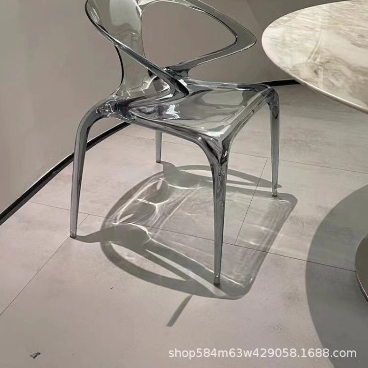 轻奢餐桌椅亚克力凳子现代椅家用扶手透明靠背椅子罗奇堡