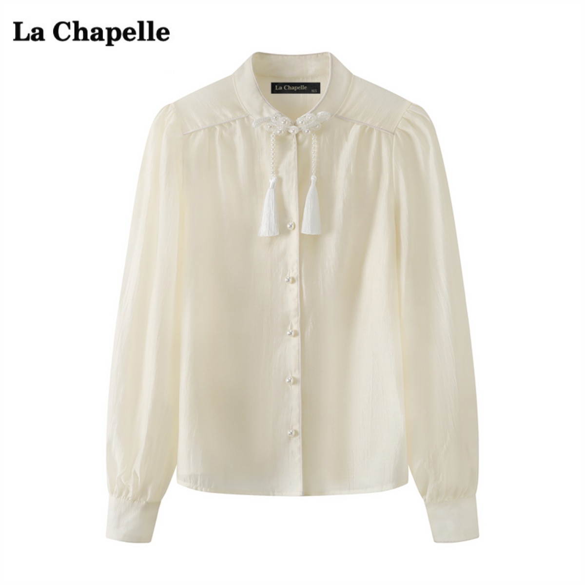 拉夏贝尔La Chapelle新中式中国风衬衫女春季新款小个子长袖上衣