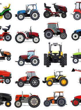 A0466矢量AI设计素材 卡通农用机械设备车辆除草剂拖拉机插画图