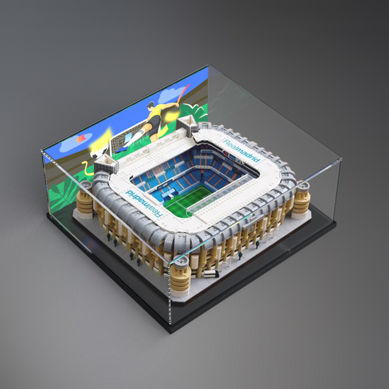 适用乐高10299 皇家马德里球场伯纳乌模型拼装亚克力展示盒防尘盒