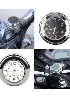 摩托车改装配件时间防水表把手电子复古车载时钟车把温度表时钟表
