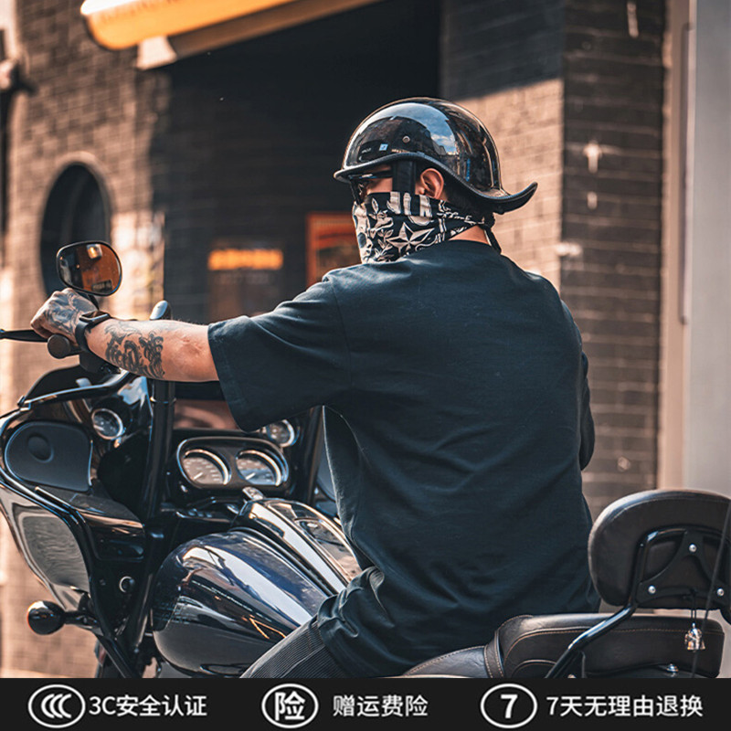 新国标3C认证翘尾盔瓢盔日式复古男电动摩托车半盔男女骑头盔个性