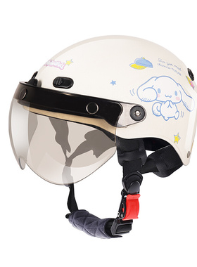 VAR新国标3C认证大耳狗电动摩托车头盔男可爱四季通用女士安全帽
