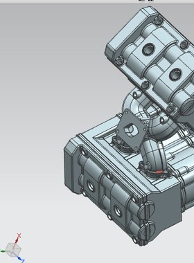 V4发动机3D图纸 四缸引擎三维建模 STP格式