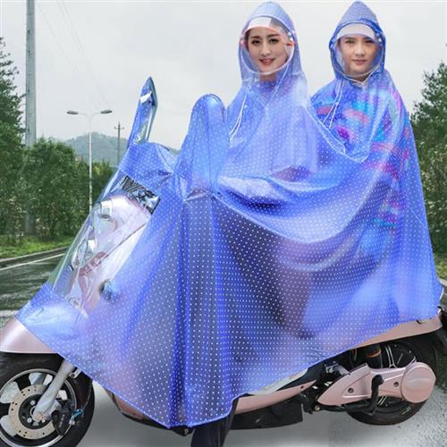 芒仓雨衣电动车单人透明骑行加大加厚防水衣电动双人摩托车雨双人