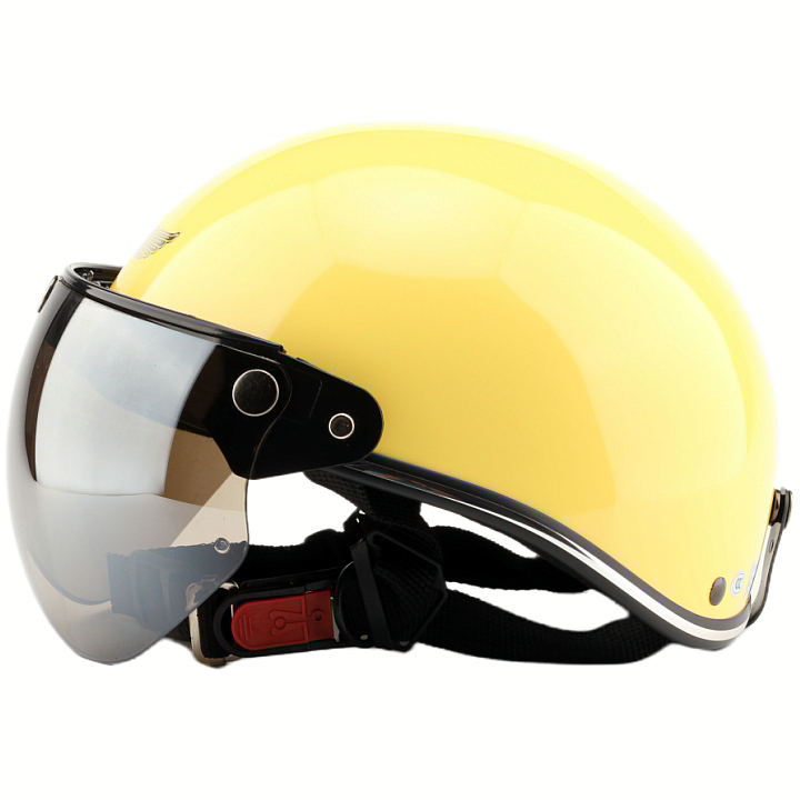 台湾EVO奶黄复古哈雷电动摩托车头盔安全帽男女防晒紫外线四夏季
