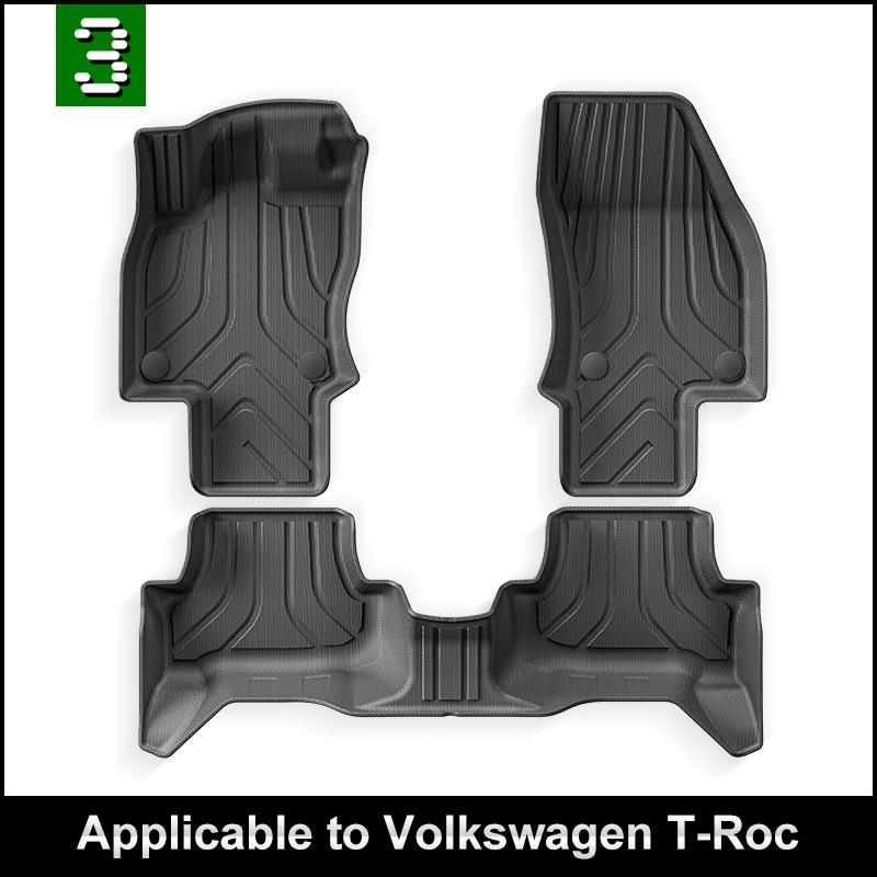 适用于18款大众T-ROC探歌脚垫左舵全TPE汽车脚垫跨境加工定制厂家