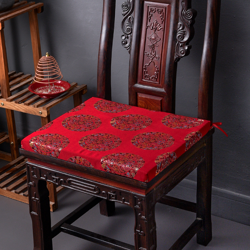 中式红木沙发椅子坐垫实木太师椅餐椅官帽家用防滑圈椅座垫茶椅垫
