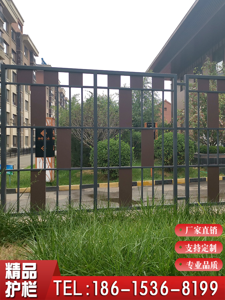 铁艺焊接护栏工程属烤金漆栅栏学校户外墙镀锌方管围栏小区围栏杆