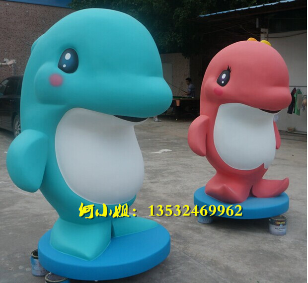 公园喷泉许愿池玻璃钢海豚雕塑河豚雕像树脂鲸鱼摆件鲨鱼海螺定制