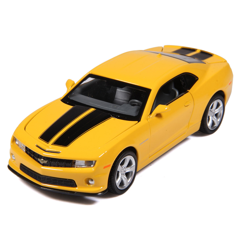 彩珀成真1:32合金黄色雪佛兰科迈罗大黄蜂赛跑车模型声光儿童玩具