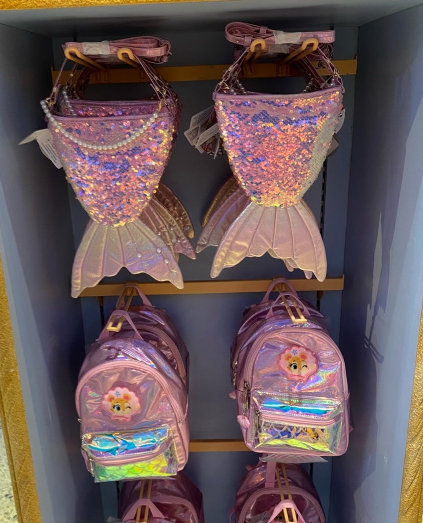 珠海长隆海洋王国纪念品美人鱼斜挎包小书包双肩包儿童女孩礼物