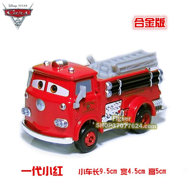 正版美泰汽车总动员 合金玩具车模小镇系列 一代小红合金版消防车