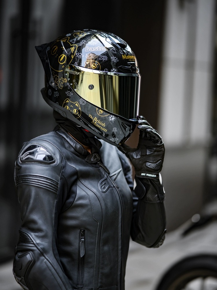 MOTORAX 摩雷士R50S头盔大尾翼摩托车机车全盔招财猫锦鲤四季男女