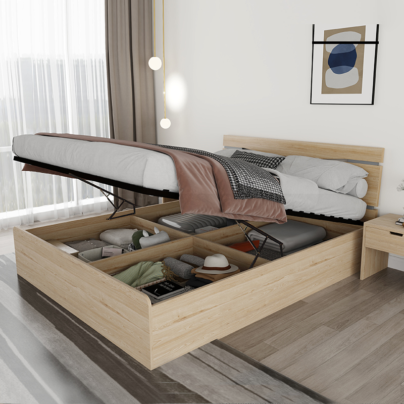 床现代简约气压高箱储物床小户型双人主卧大床收纳床榻榻米板式床