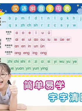 26个字母墙贴汉语拼音字母表轻奢儿童数字M二十六个英文贴纸挂图