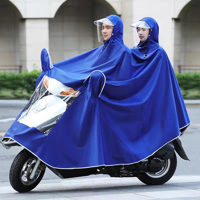 电动车雨衣双人加大加厚雨衣125摩托车雨披踏板雨披遮脚护脸防水