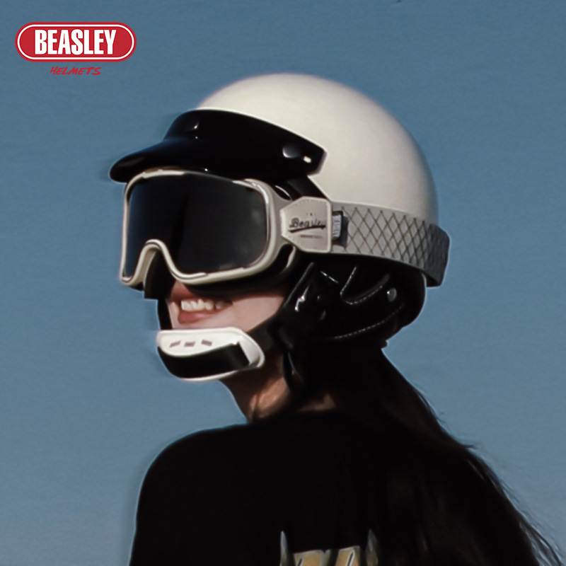 3c认证摩托车复古骑行头盔男女士夏季半盔电动车安全帽四季通用