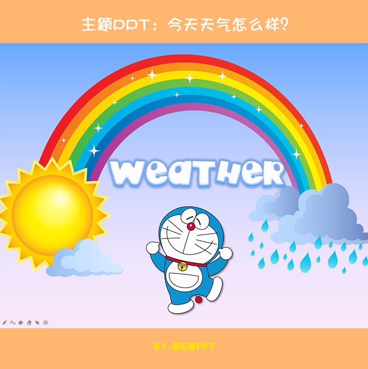 肥E家·Z1天气温度主题ppt游戏模板卡通叮当猫