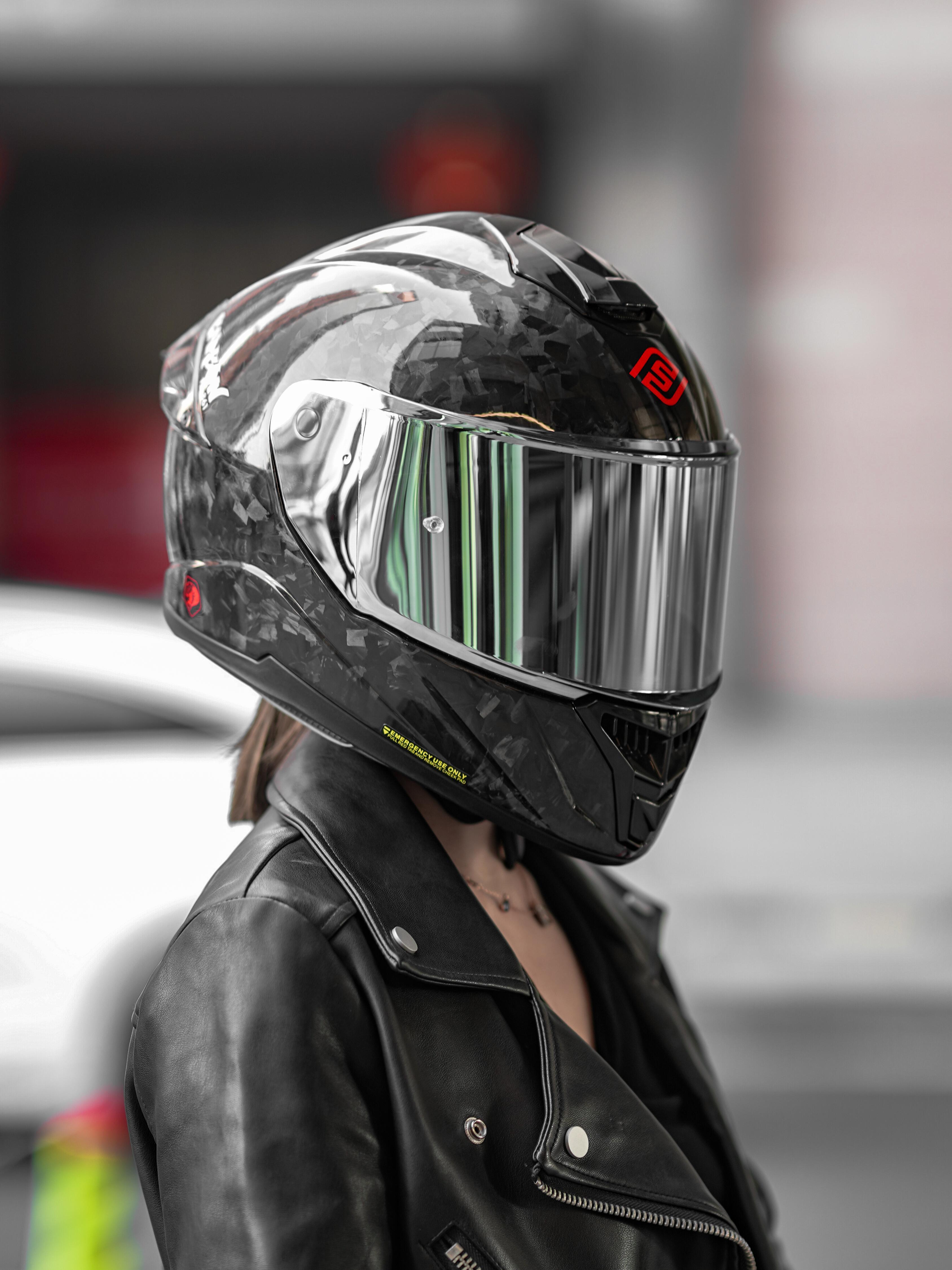 高档faseed锻造碳纤维头盔摩托车全盔机车安全帽男女夏季双镜片巡