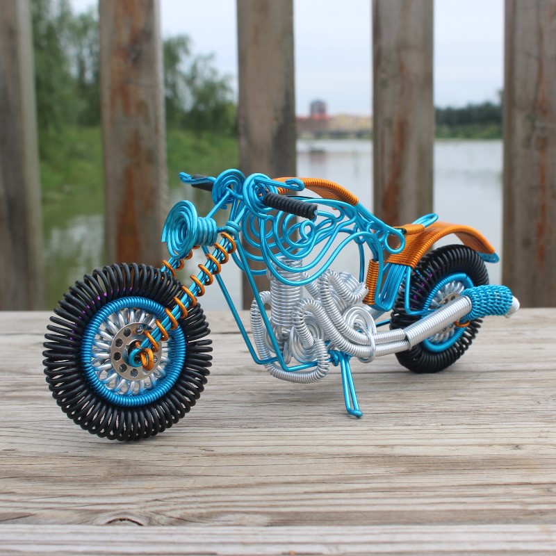 纯手工艺品铝线摩托车家居装饰摆件铁丝diy编织儿童玩具生日礼物