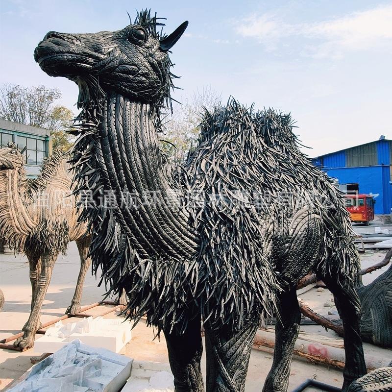 轮胎雕塑动物恐龙橡胶材质景观小品废旧材料利用现代创意摆件