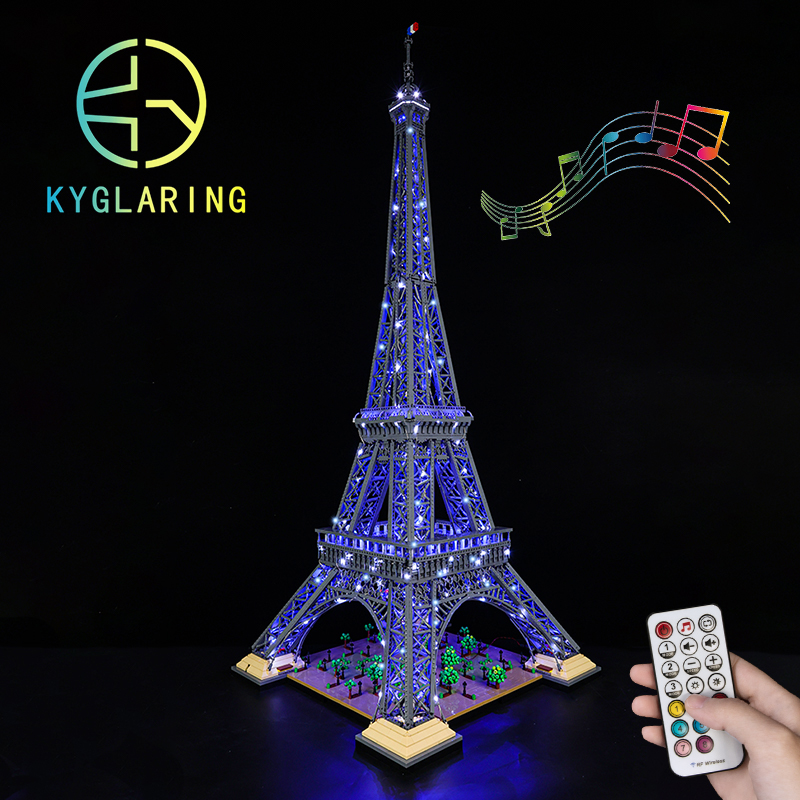 KY可匀适用乐高法国巴黎铁塔10307埃菲尔铁塔LED积木玩具灯饰灯光