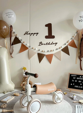 ins男宝宝周岁生日布置儿童女孩装饰气球背景墙场景布置派对用品2