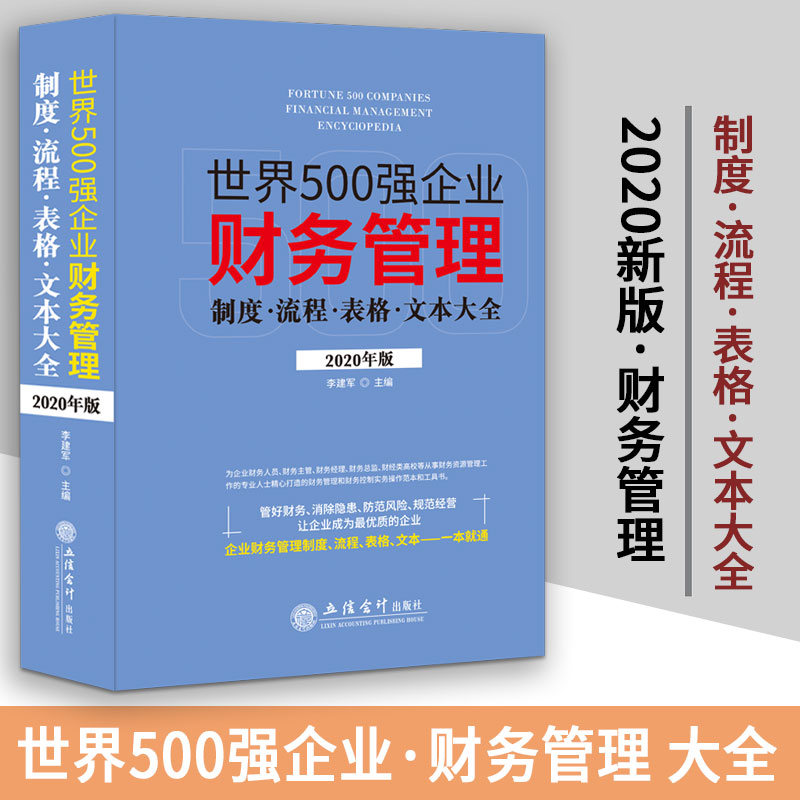 2020年版世界500强企业财务管理制度流程表格文本大全立信会计企业财务管理书籍财务岗位管理会计核算内部审计管理世界500强书籍