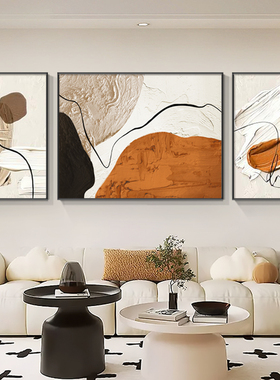 现代轻奢抽象艺术客厅装饰画大气沙发背景墙简约壁画三联墙壁挂画
