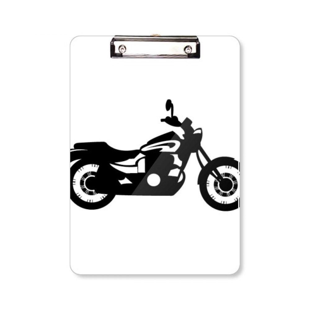 黑色机械摩托车纹样插画平头文件夹书写垫板考试A4板夹纸夹子