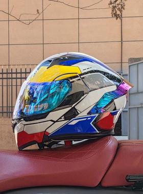 ORZ摩托车头盔全覆式双镜揭面盔四季旅行拉力全盔蓝牙个性3C认证