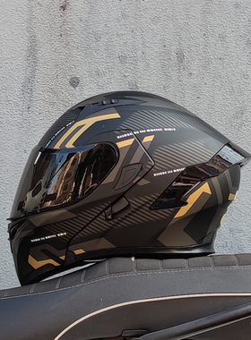 ORZ摩托车头盔男全覆式双镜片揭面盔四季旅行拉力全盔3C认证蓝牙