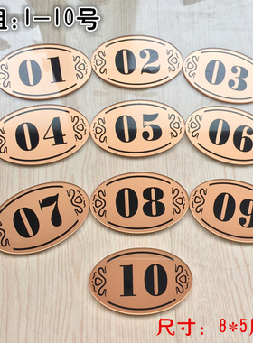 现货数字牌洗浴中心号码牌柜子贴手牌亚克力提示牌指示牌门牌号码