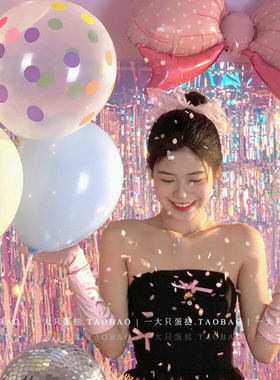小红书生日派对女孩公主场景布置背景墙气球周岁装饰装扮气氛拉满