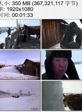 东北黑龙江的冬天 极寒天气 冰天雪地 马爬犁雪橇 高清视频素材