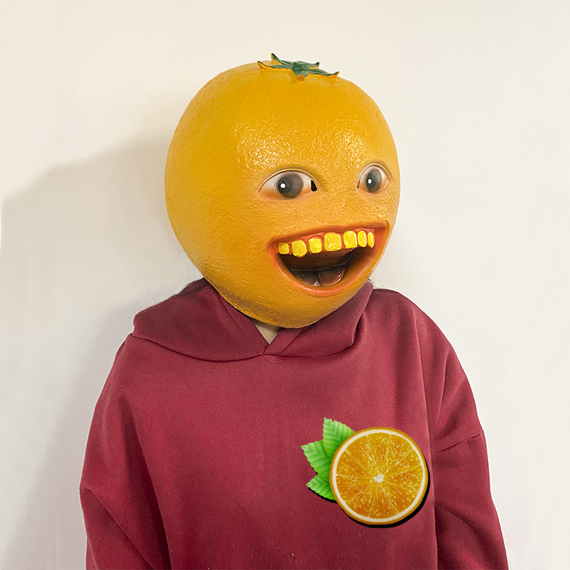 千千面具  抖音会说话的搞笑橙子头套可爱搞怪表情包沙雕橘子面具