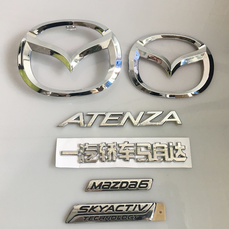 适用于马自达车标Atenza英文字母标志M6阿特兹后备尾箱标后车标志
