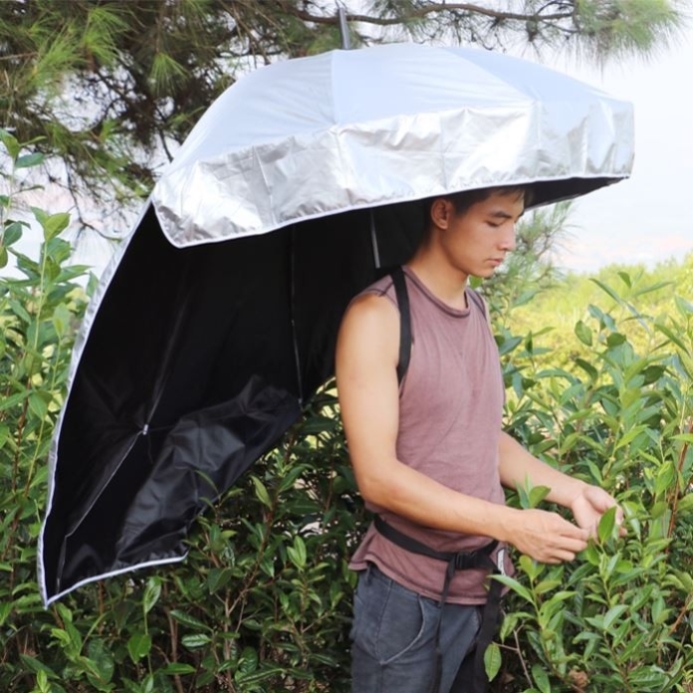 背在的的遮阳伞钓鱼身上背着可以采茶可以免伞手拿背伞雨伞背的式
